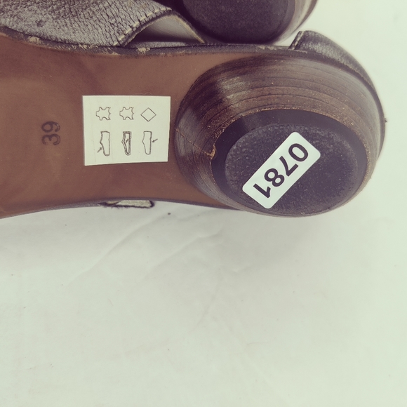 Fidji Mary Jane Low Heel Pump Charcoal Gray Leather Sz 39 - Picture 12 of 15